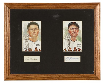 Paul and Lloyd Waner Perez Steele Illustrations, Signed Cuts in Framed Display